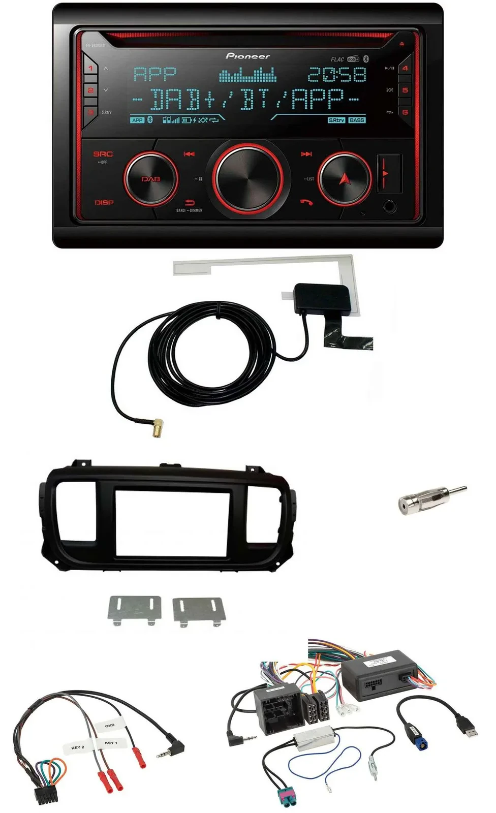 Автомагнитола Pioneer 2-DIN DAB USB CD Bluetooth для Citroen Jumpy Spacetoure