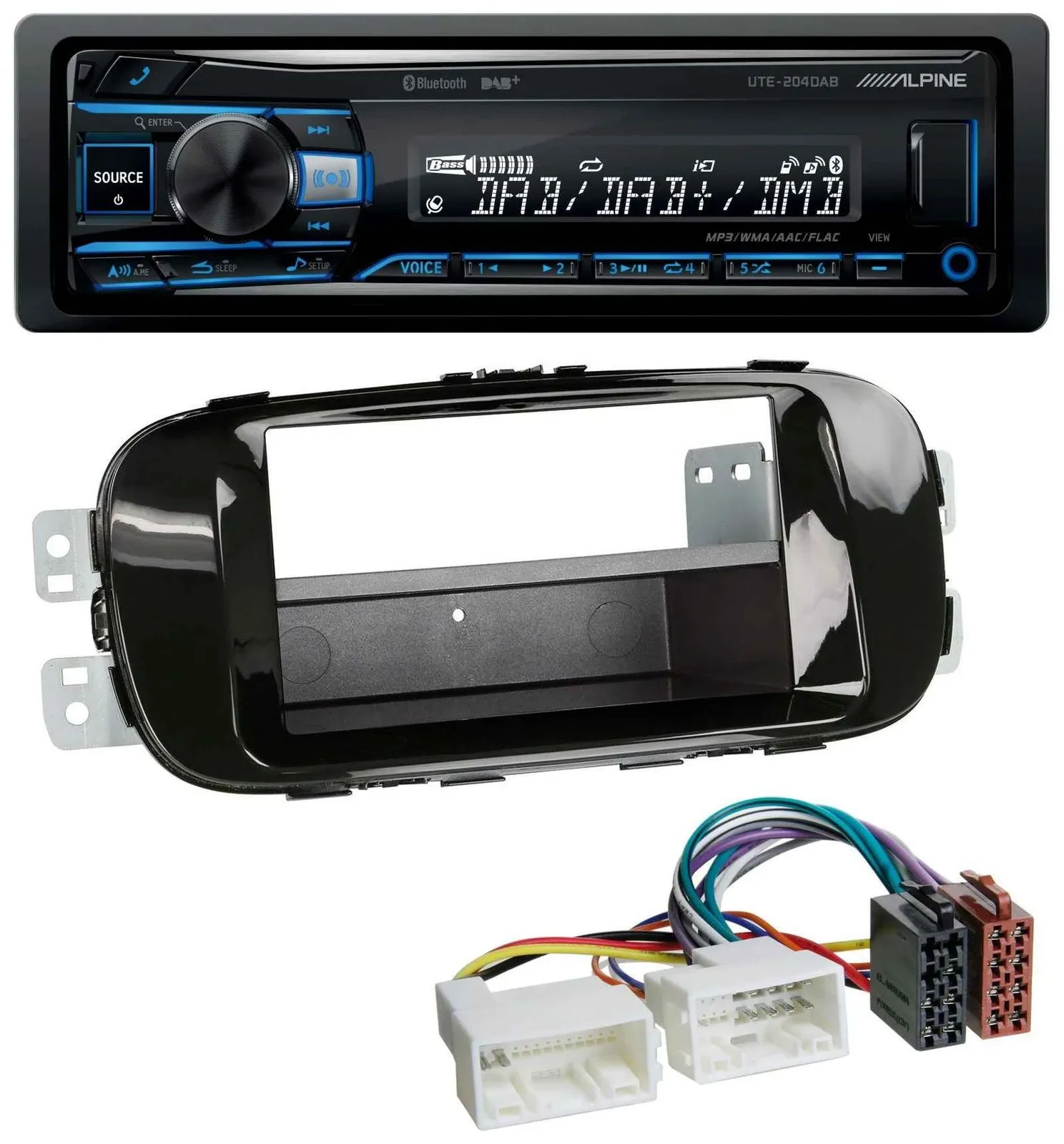 Alpine USB Bluetooth DAB MP3 Autoradio für Kia Soul PS ab 14 piano-schwarz