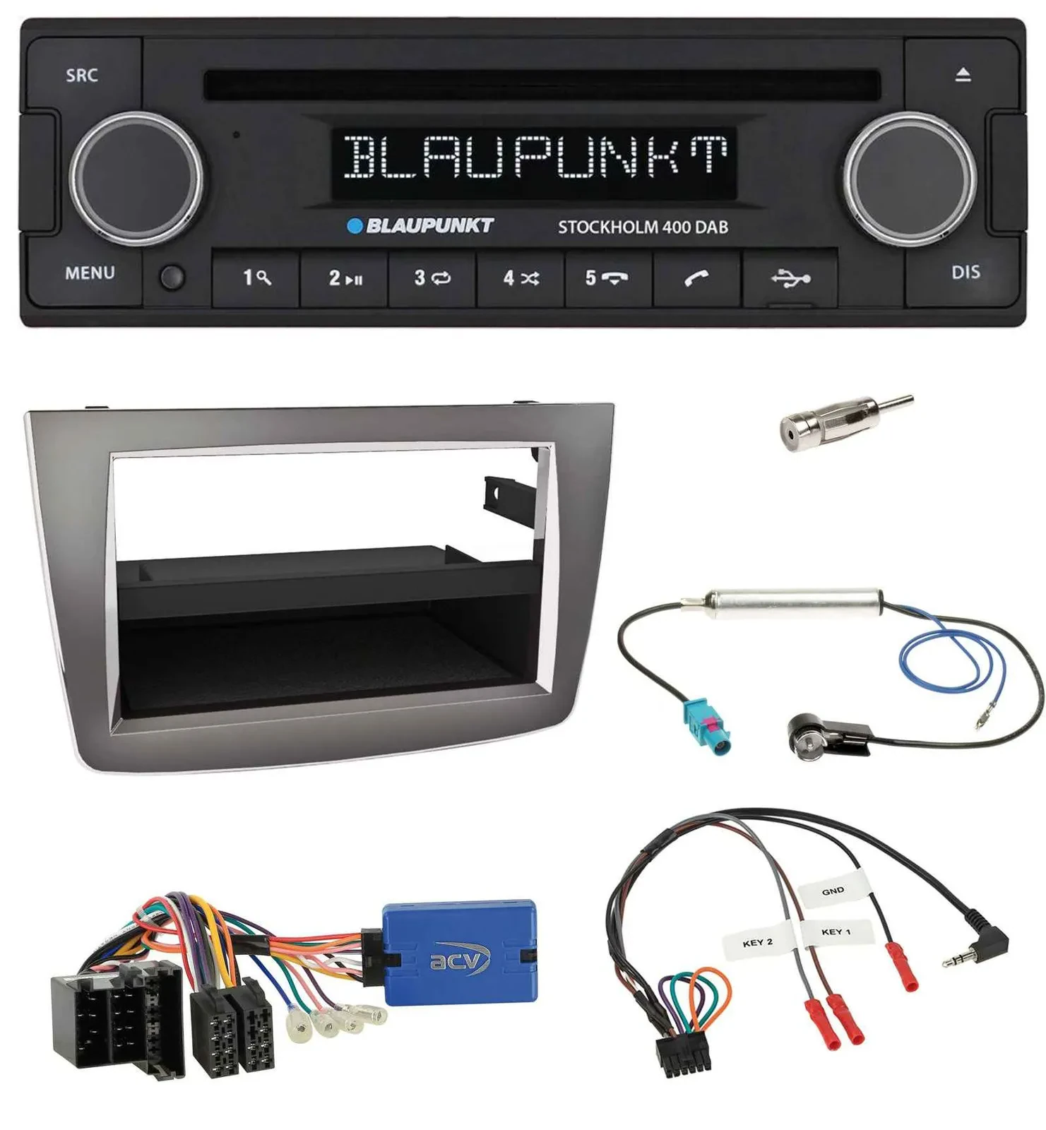 Blaupunkt Lenkrad Bluetooth DAB CD USB Autoradio für Alfa Romeo Mito 955 13-18 I