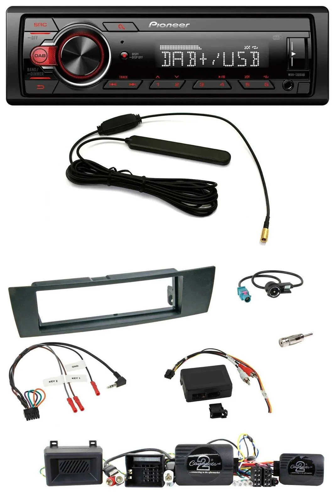 Pioneer MP3 DAB 1DIN Lenkrad USB Autoradio für BMW 1er E87 04-13 Aktiv PDC
