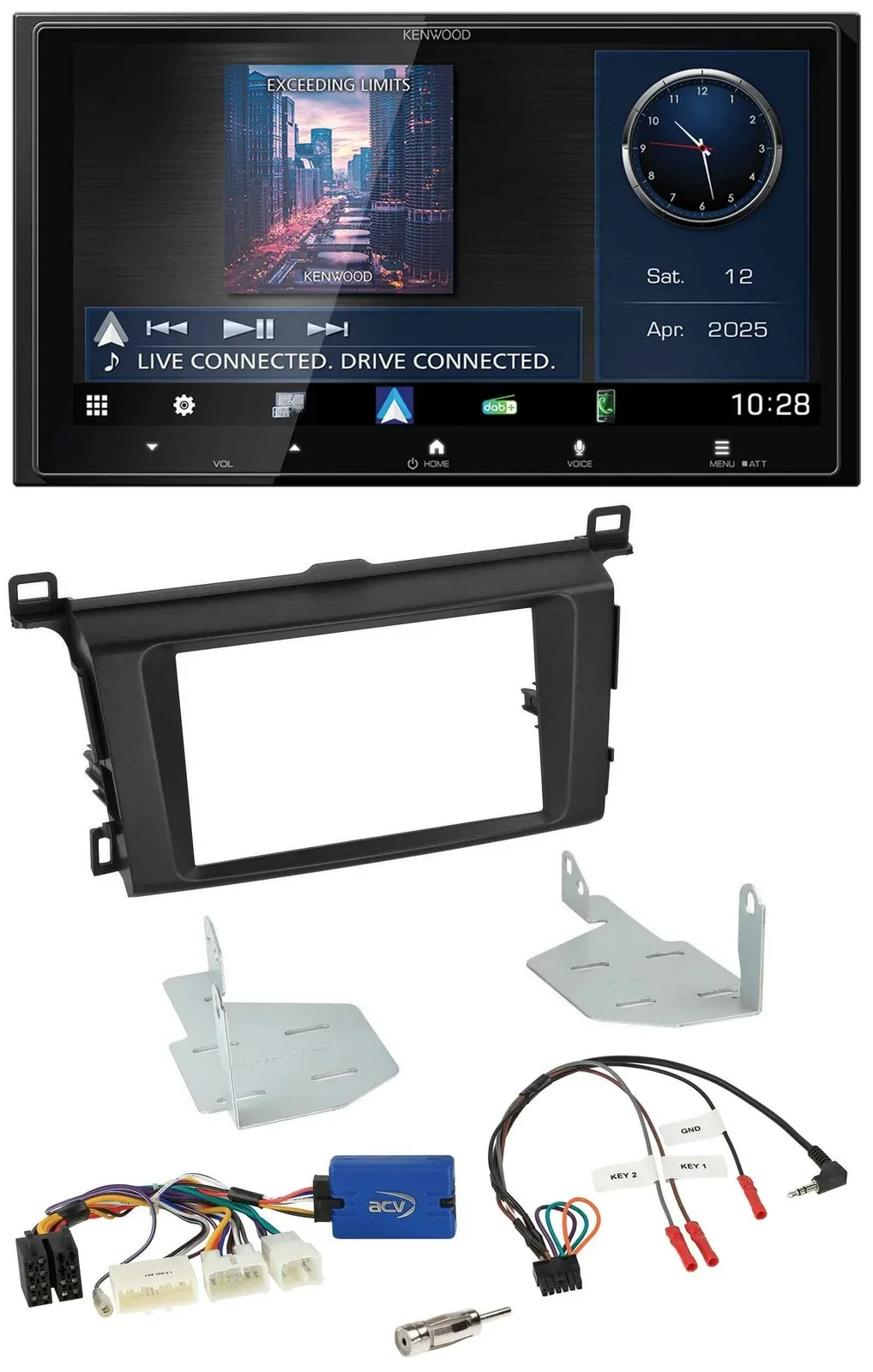 Автомагнитола Kenwood 2DIN Bluetooth USB DAB для Toyota RAV4 (с 2013)