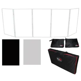 ProX XF-5X3048W White Aluminum 5 Panel Scrim Facade Frontboard Package + Bags...