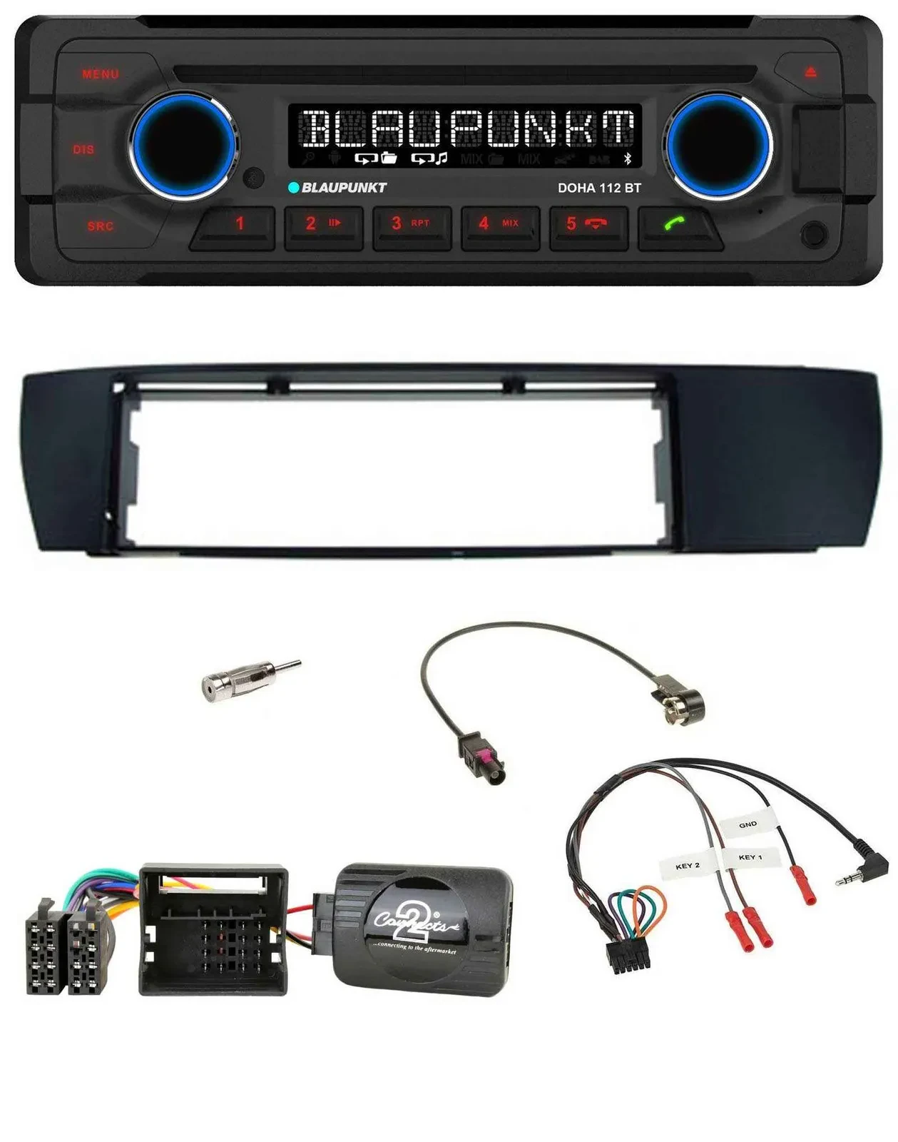 Blaupunkt Lenkrad MP3 CD Bluetooth USB Autoradio für BMW X3 04-10 E83 seitlich