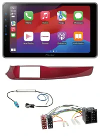 Pioneer MP3 USB DAB Bluetooth 2DIN Autoradio für Alfa Giulietta 10-13 rot glänze