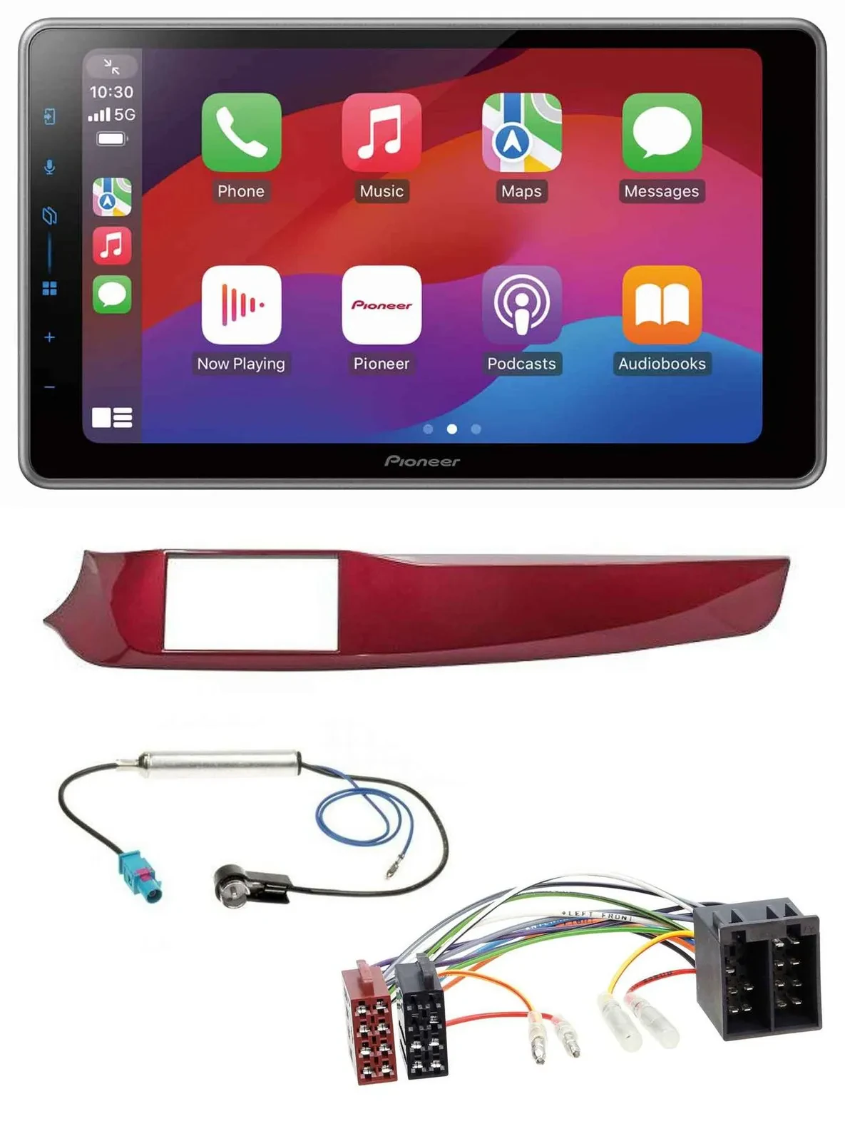 Pioneer MP3 USB DAB Bluetooth 2DIN Autoradio für Alfa Giulietta 10-13 rot glänze