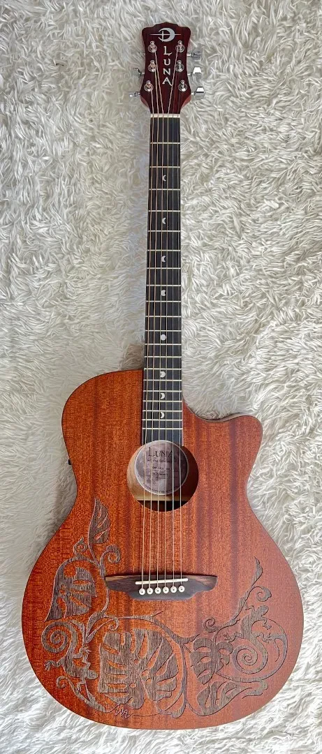 Luna Guitars Luna GYP MALU MAH GC/E Gypsy Maluhia Grand Concert Acoustic Electric Guitar