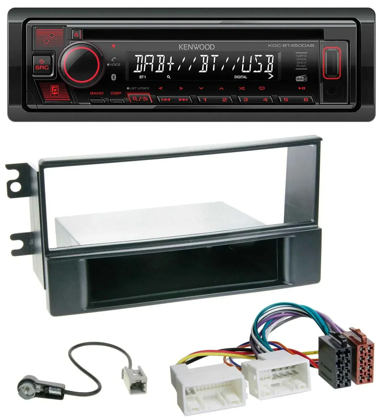 Автомагнитола Kenwood MP3, CD, USB, Bluetooth, DAB для Kia Sportage II (2008–2010)