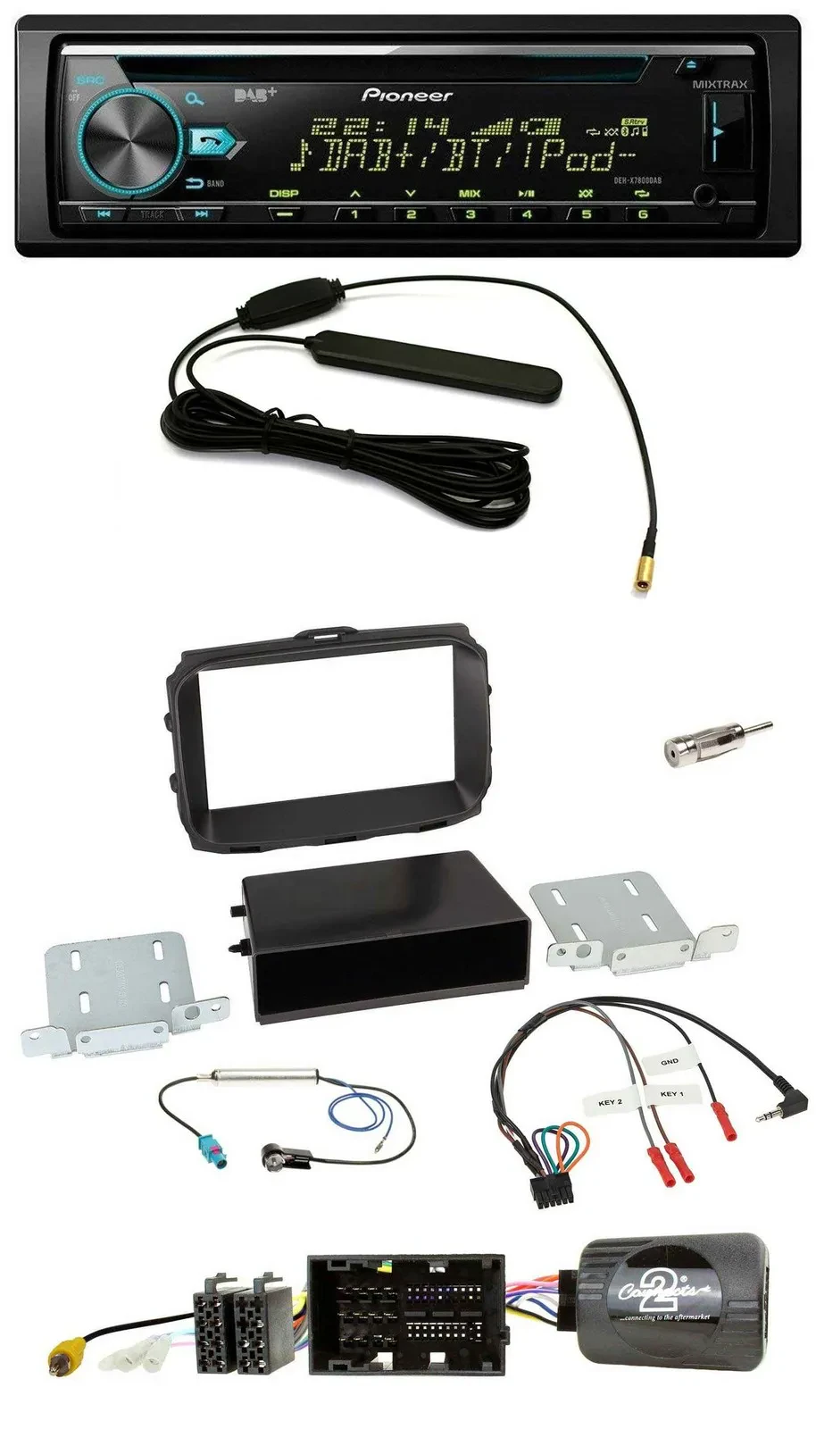 Автомагнитола для Alfa Giulietta 940 Facelift 2014–2020 Pioneer CD/MP3, DAB, USB, поддержка кнопок на руле