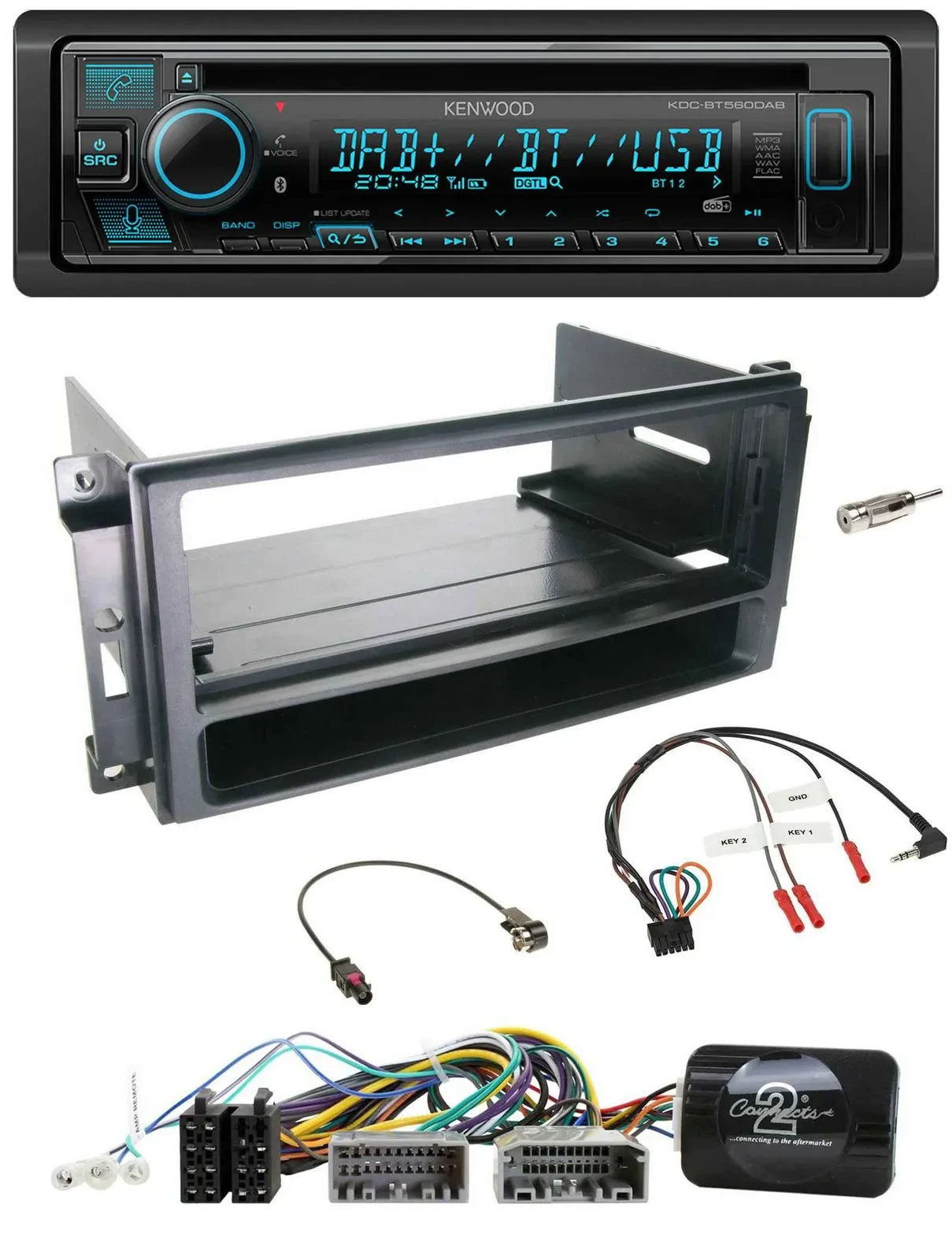 Kenwood Bluetooth DAB CD Lenkrad USB Autoradio für Chrysler Dodge Jeep