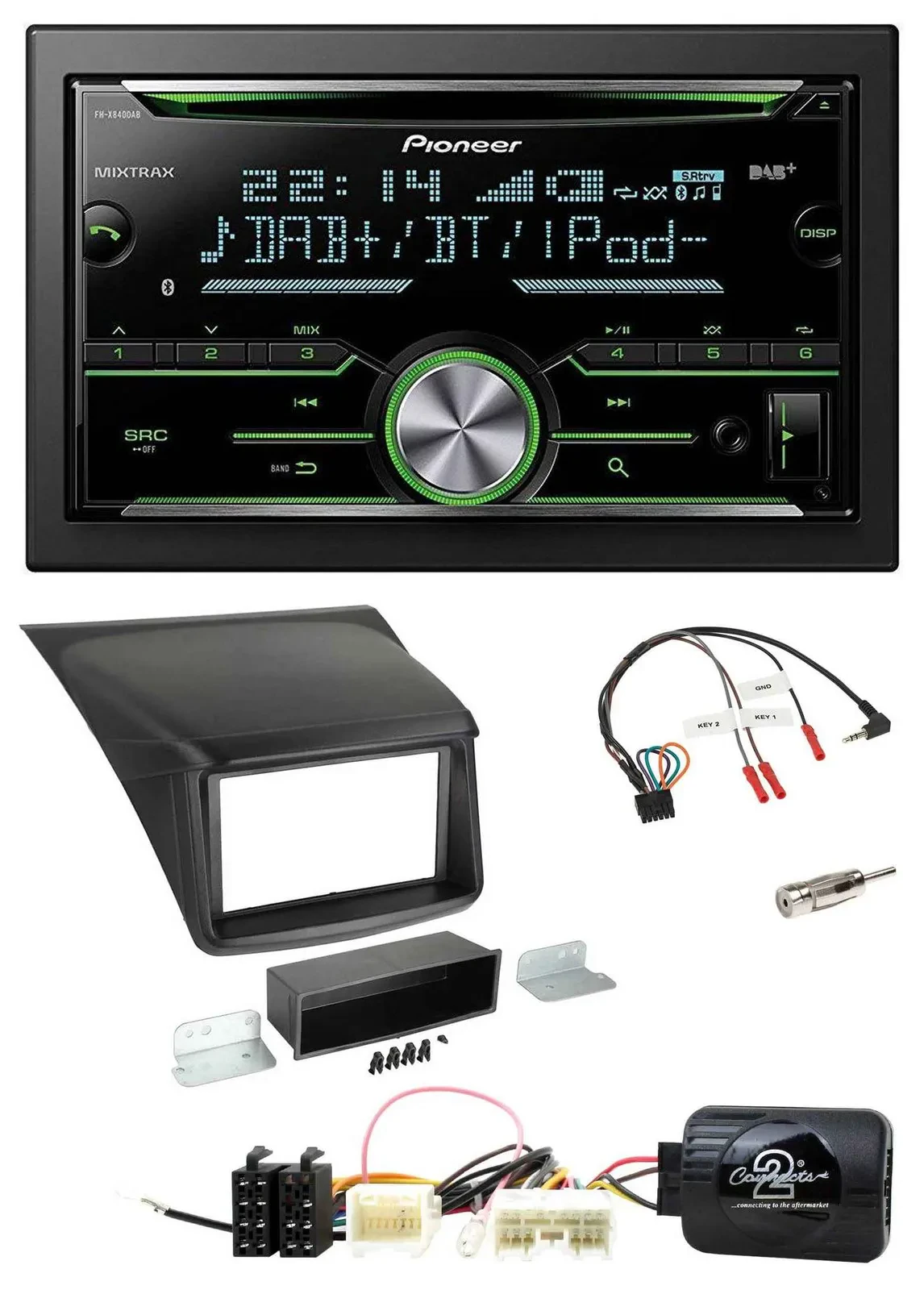 Pioneer Bluetooth Lenkrad DAB 2DIN USB CD Autoradio für Mitsubishi L200 2010-201