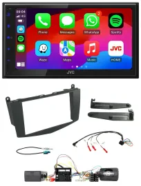 JVC Bluetooth 2DIN Lenkrad DAB USB Autoradio für Mercedes C W204 Aktivsystem ohn