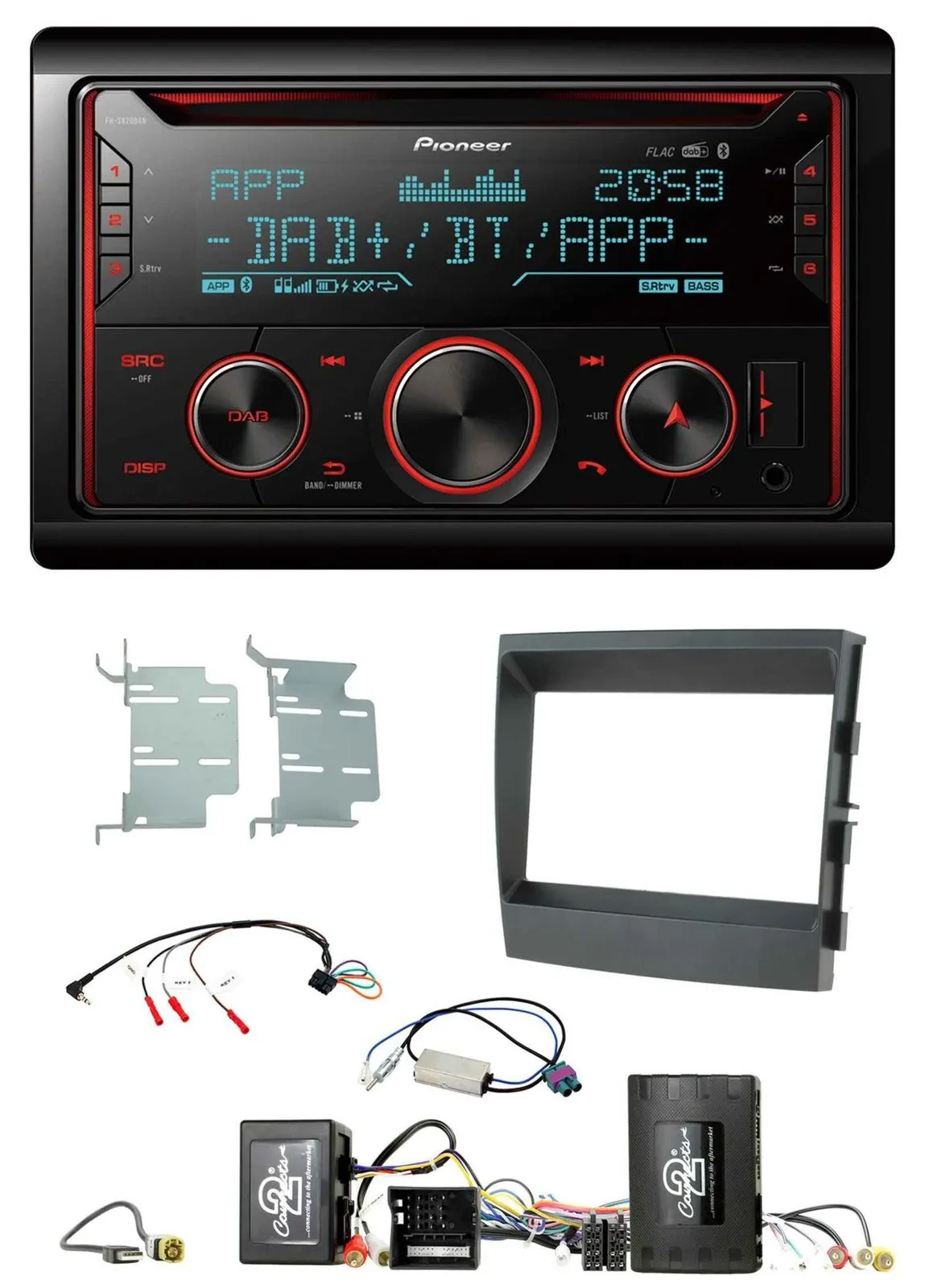 Автомагнитола для Porsche Panamera Pioneer 2-DIN, DAB, Bluetooth, USB, CD, совместимая с управлением на руле