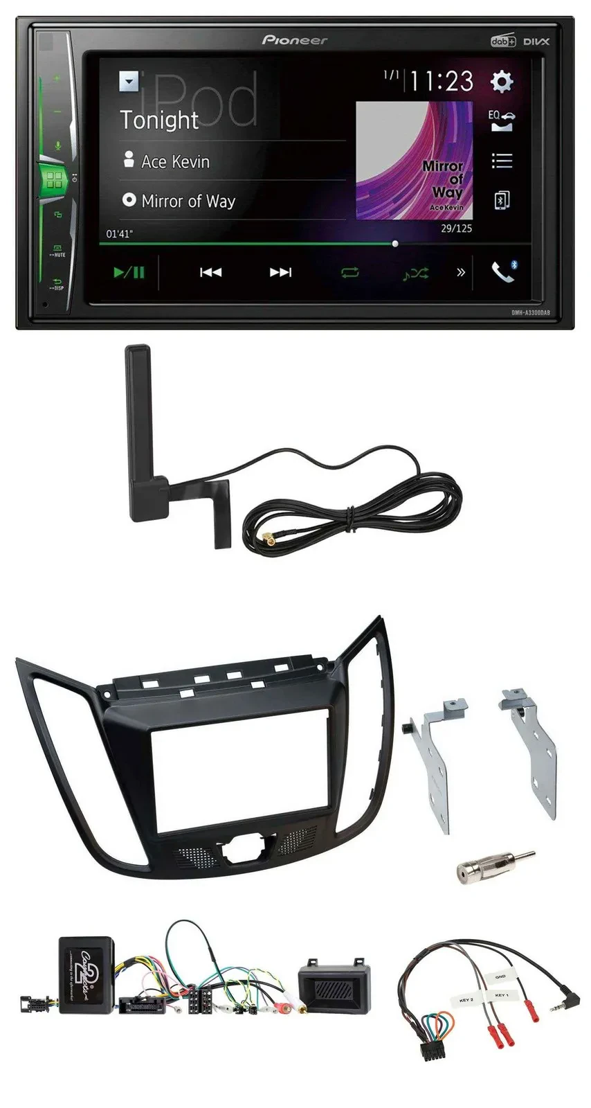 Pioneer MP3 DAB Lenkrad 2DIN Bluetooth Autoradio für Ford Kuga DM2 ab 2013