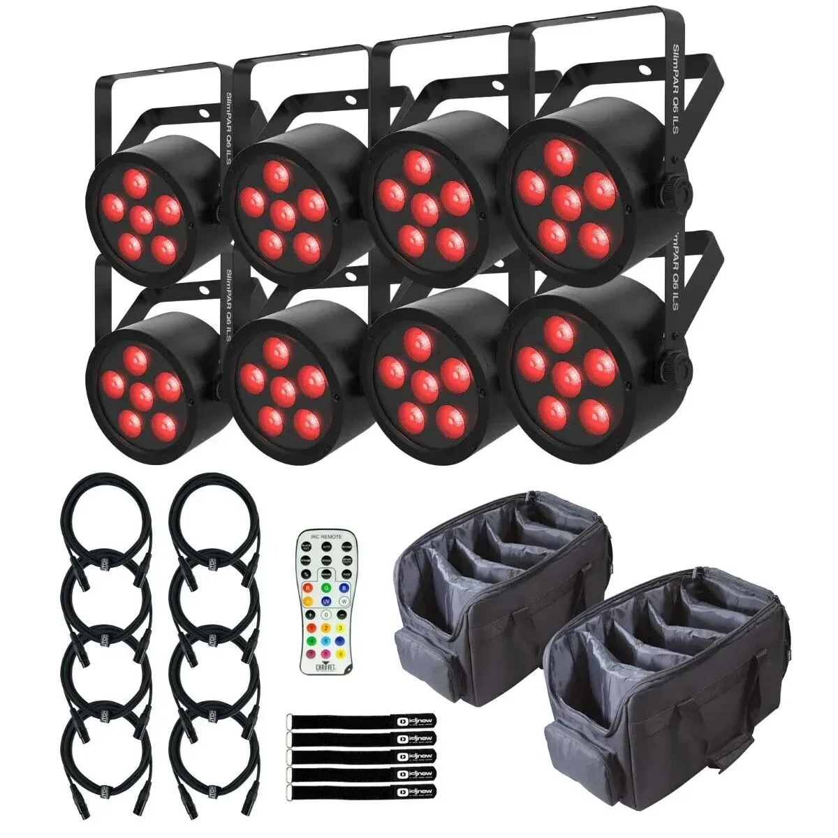 Светодиодный прибор Chauvet DJ SLIMPARQ6ILS RGBA LED DMX с аксессуарами (8 штук)