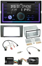 JVC Lenkrad USB 2DIN DAB Bluetooth CD Autoradio für Ford Mondeo 2003-2007 schwar