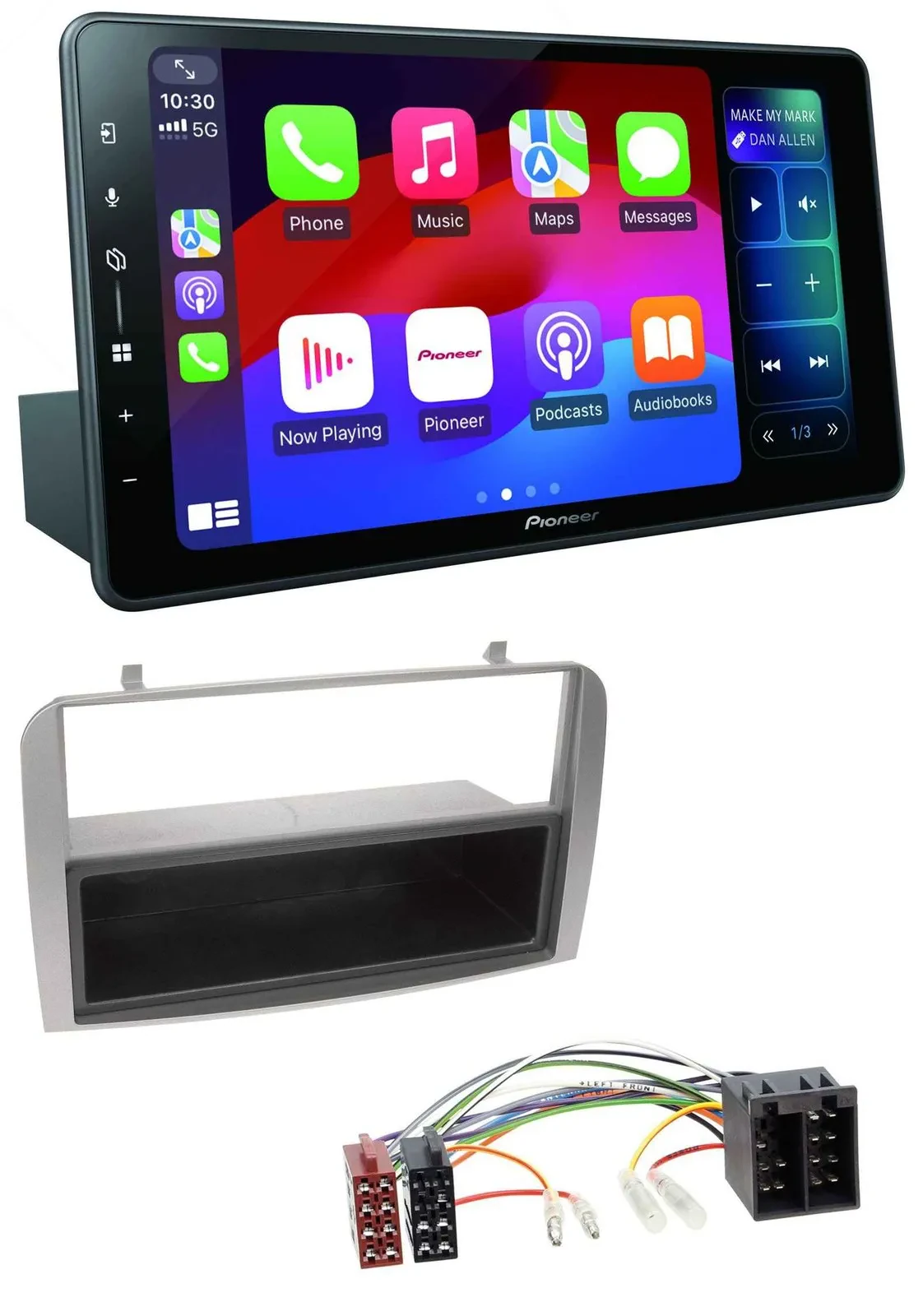 Pioneer Bluetooth DAB MP3 USB Autoradio für Alfa Romeo 147 GT silber Ablagefach