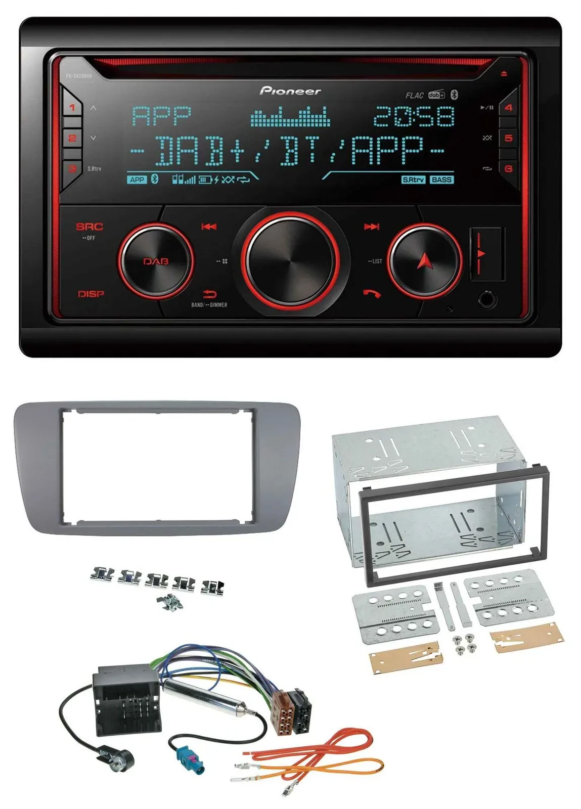 Автомагнитола для Seat Ibiza (с 2008) Pioneer 2DIN DAB MP3 Bluetooth USB CD