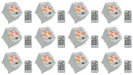 (12) Rockville WET PAR 50 White Waterproof Battery Lights+Wireless DMX+RF Remote