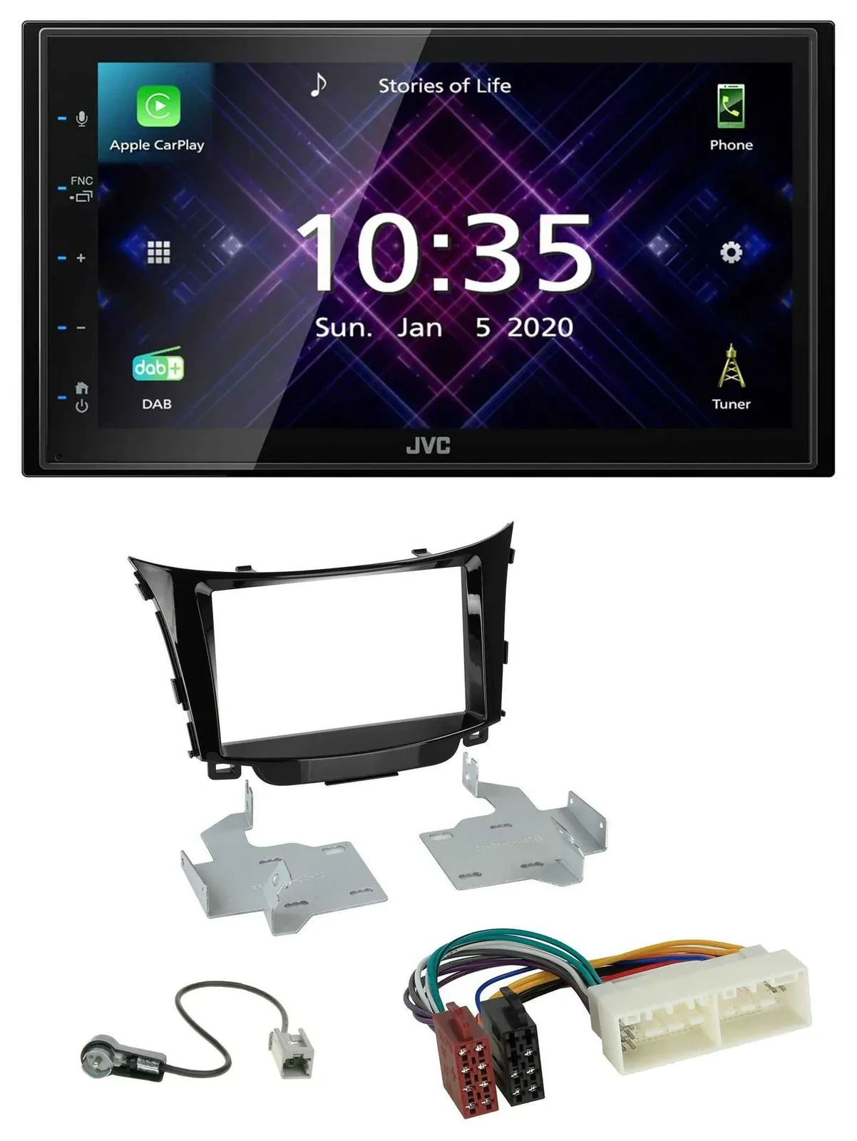 JVC DAB 2DIN MP3 Bluetooth USB Autoradio für Hyundai I30 (ab 2017)
