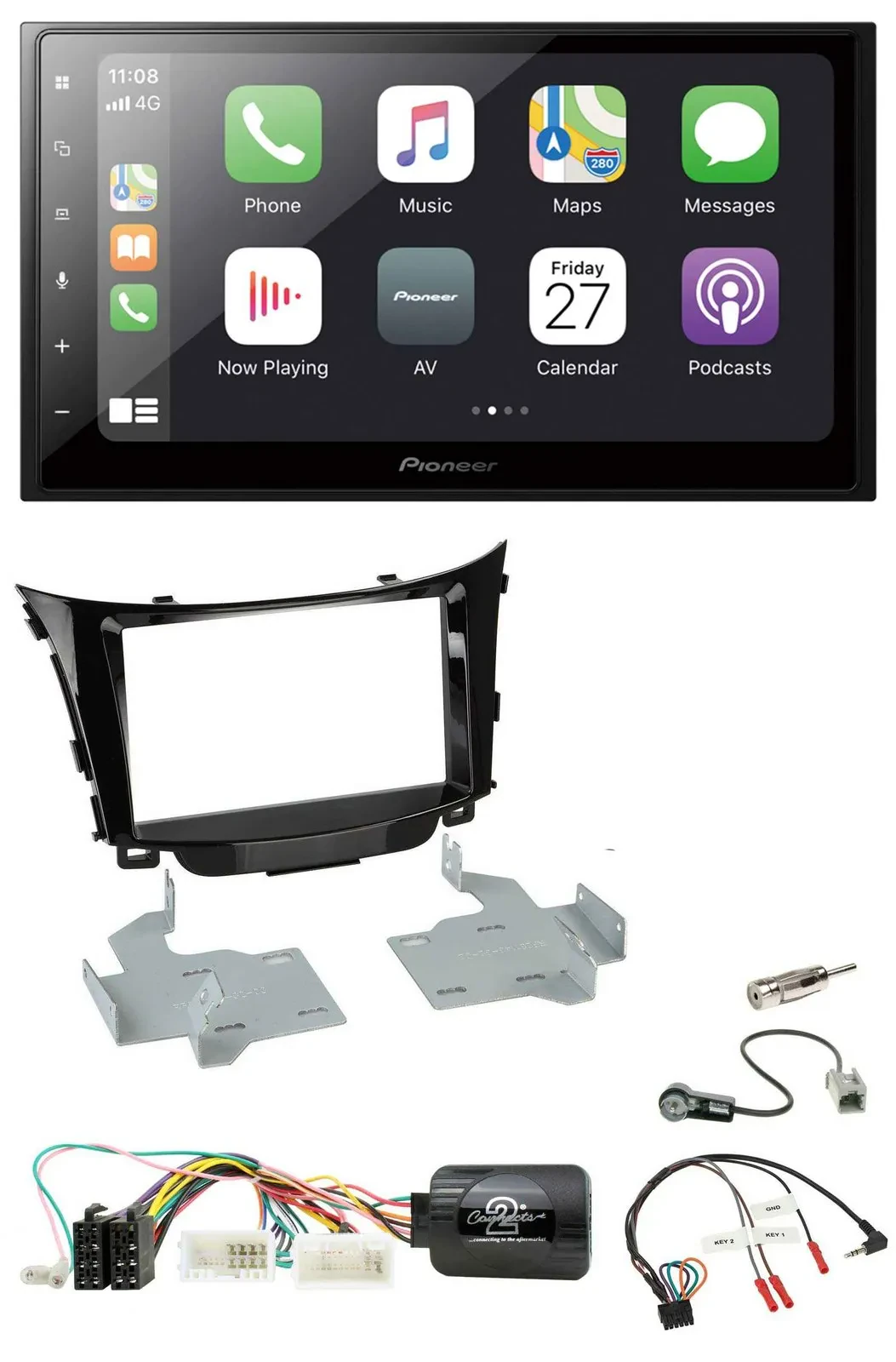 Pioneer Lenkrad Bluetooth DAB 2DIN USB Autoradio für Hyundai i30 2012-2017