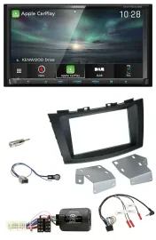 Kenwood Bluetooth USB 2DIN Lenkrad TMC DAB Navigation für Suzuki Swift ab 2011