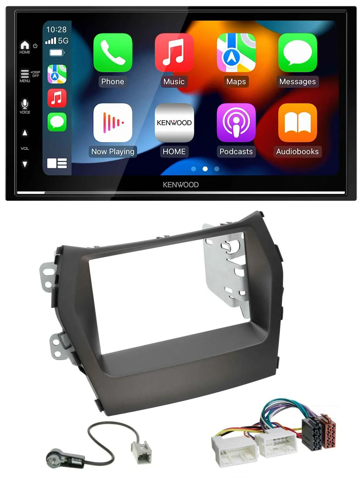 Kenwood DAB USB Bluetooth 2DIN MP3 Autoradio für Hyundai Santa Fe ab 12 ohne Nav