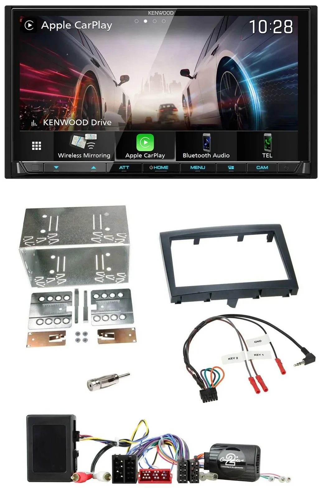 Kenwood Lenkrad 2DIN USB DAB Bluetooth Autoradio für Porsche Boxster 911 Cayman