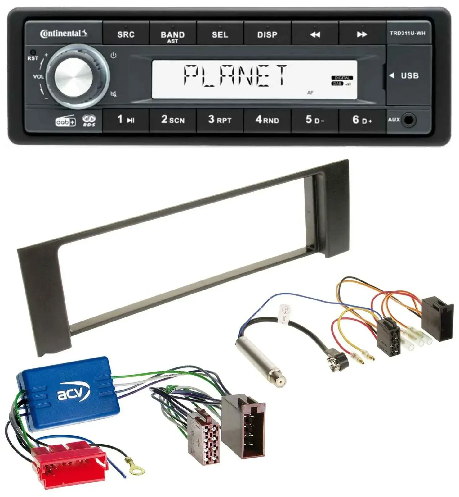 Continental MP3 AUX USB DAB 1DIN Autoradio für Audi A4 B6 00-04 Aktivsystem Mini