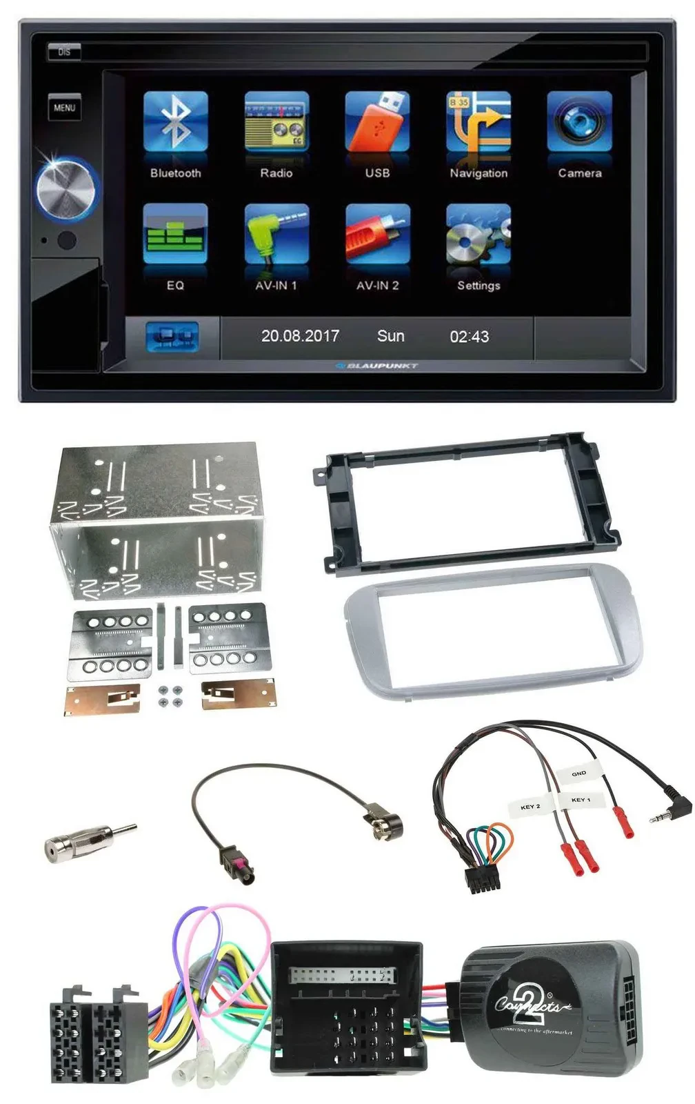 Blaupunkt Lenkrad USB Bluetooth TMC 2DIN Navigation für Ford Mondeo S-Max Profi