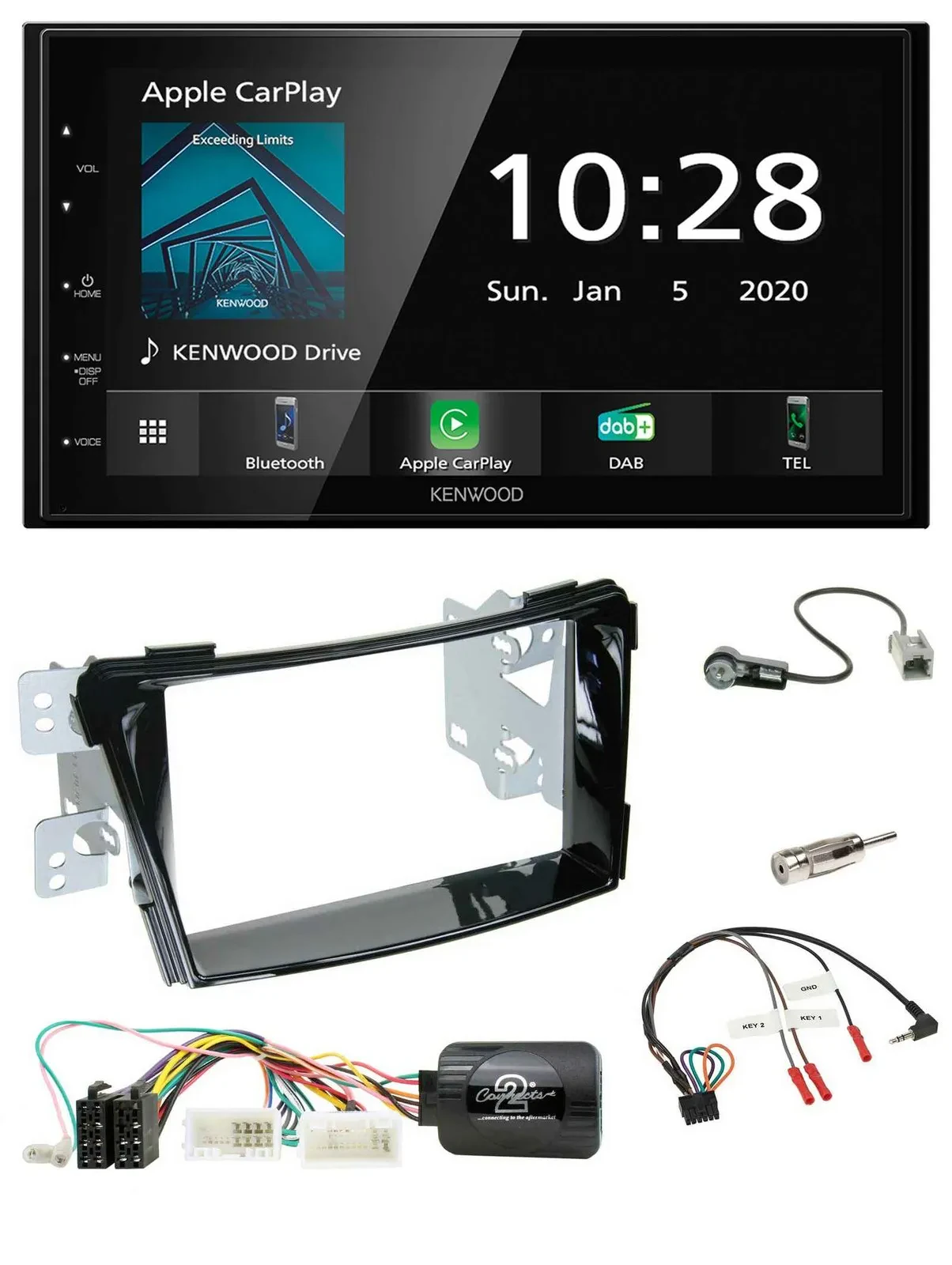 Kenwood Bluetooth Lenkrad DAB USB 2DIN Autoradio für Hyundai i40 ab 2011 VF Klav