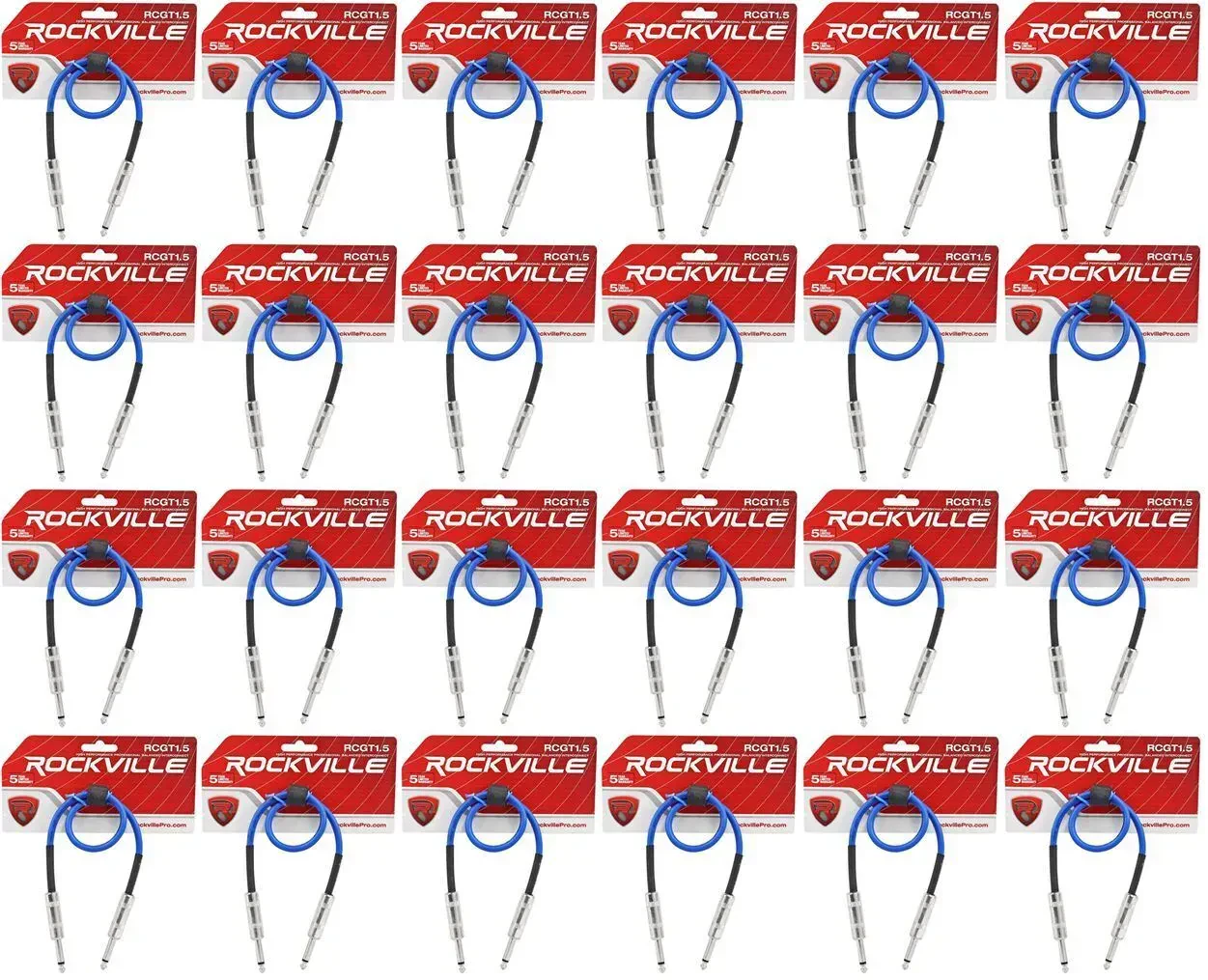 Патч-кабель инструментальный Rockville RCGT1.5BL Blue 0.45 м (24 штуки)