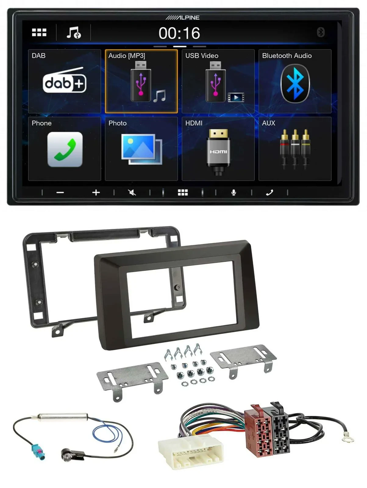 Alpine Bluetooth 2DIN MP3 DAB USB Autoradio für Dacia Duster (ab 2021)