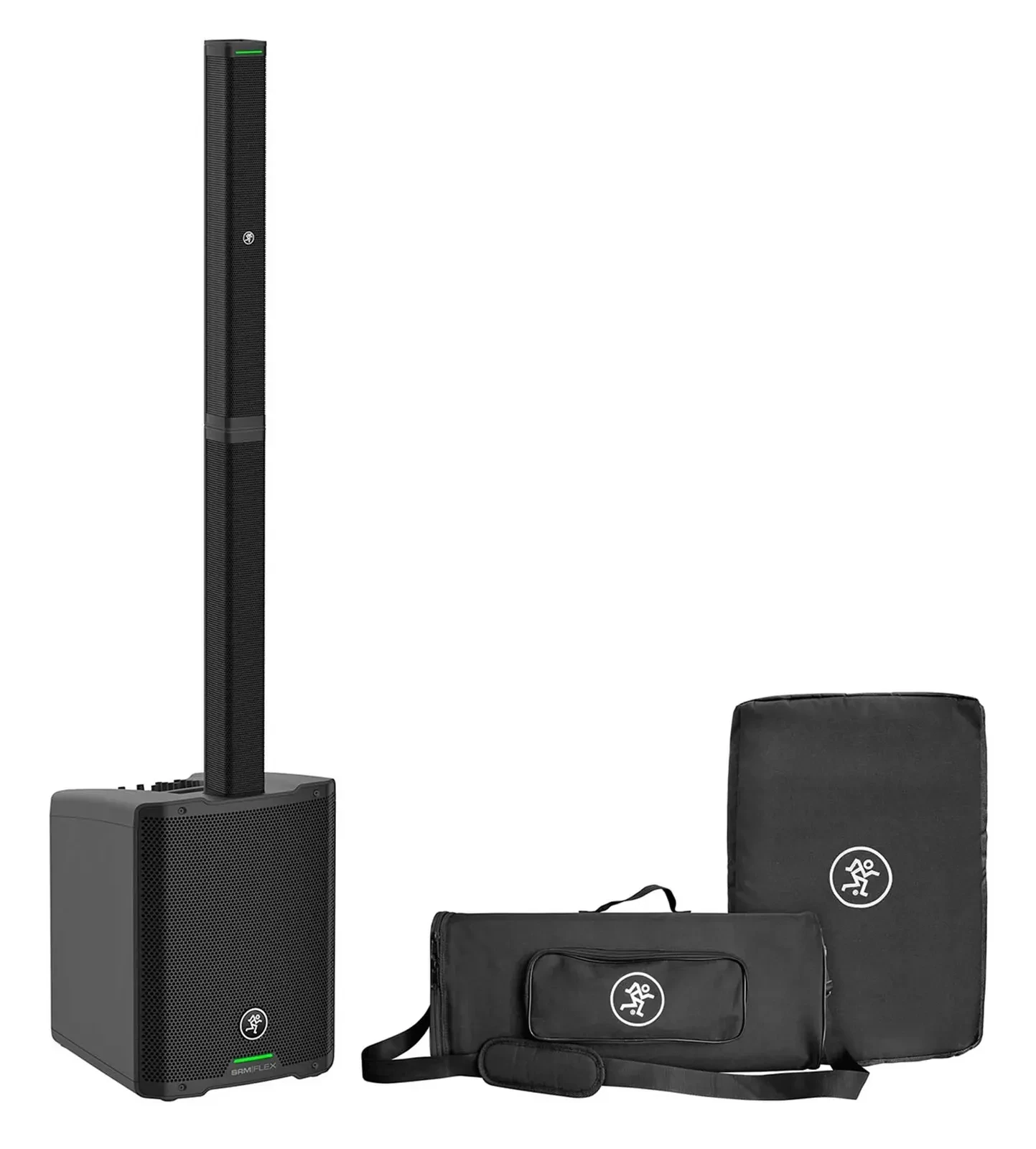 PA-система для DJ Mackie SRM-Flex 1300W, портативный линейный массив, с сабвуфером и сумкой