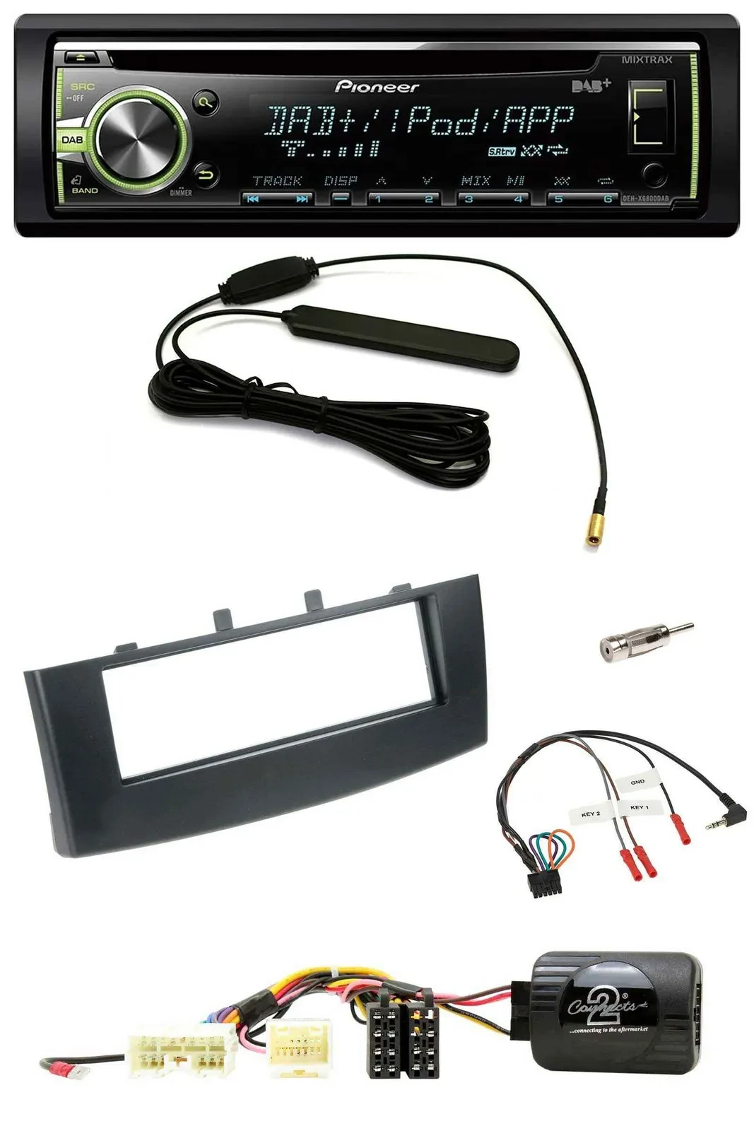 Автомагнитола Pioneer MP3, USB, CD, DAB для Mitsubishi Colt 2008–2012 с поддержкой управления на руле