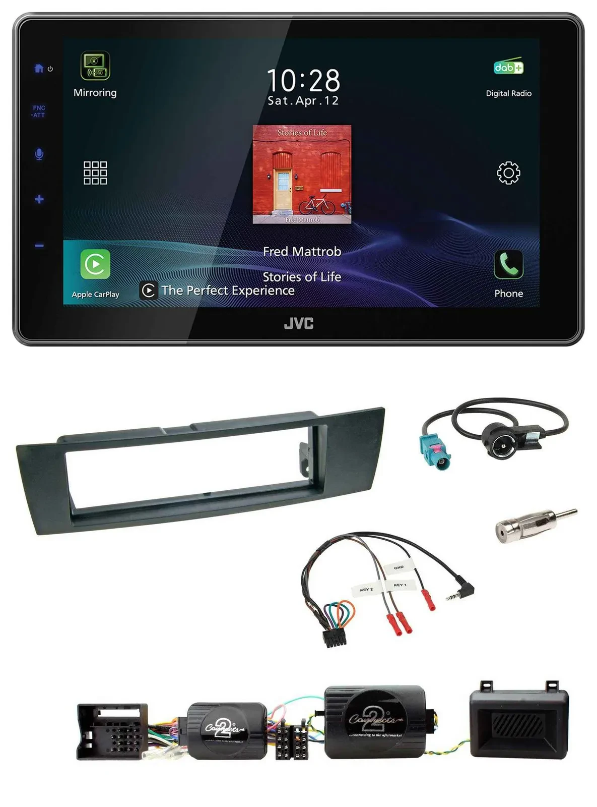 JVC DAB Lenkrad Bluetooth USB Autoradio für BMW 1er 2004-2013 E87