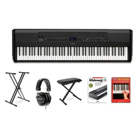 Yamaha P-525 88-Key Digital Piano Package Black Beginner Package