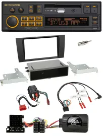 Автомагнитола Pioneer DAB, USB, Bluetooth для Audi A4 B5 (1999–2001), поддержка кнопок на руле, совместима с BOSE