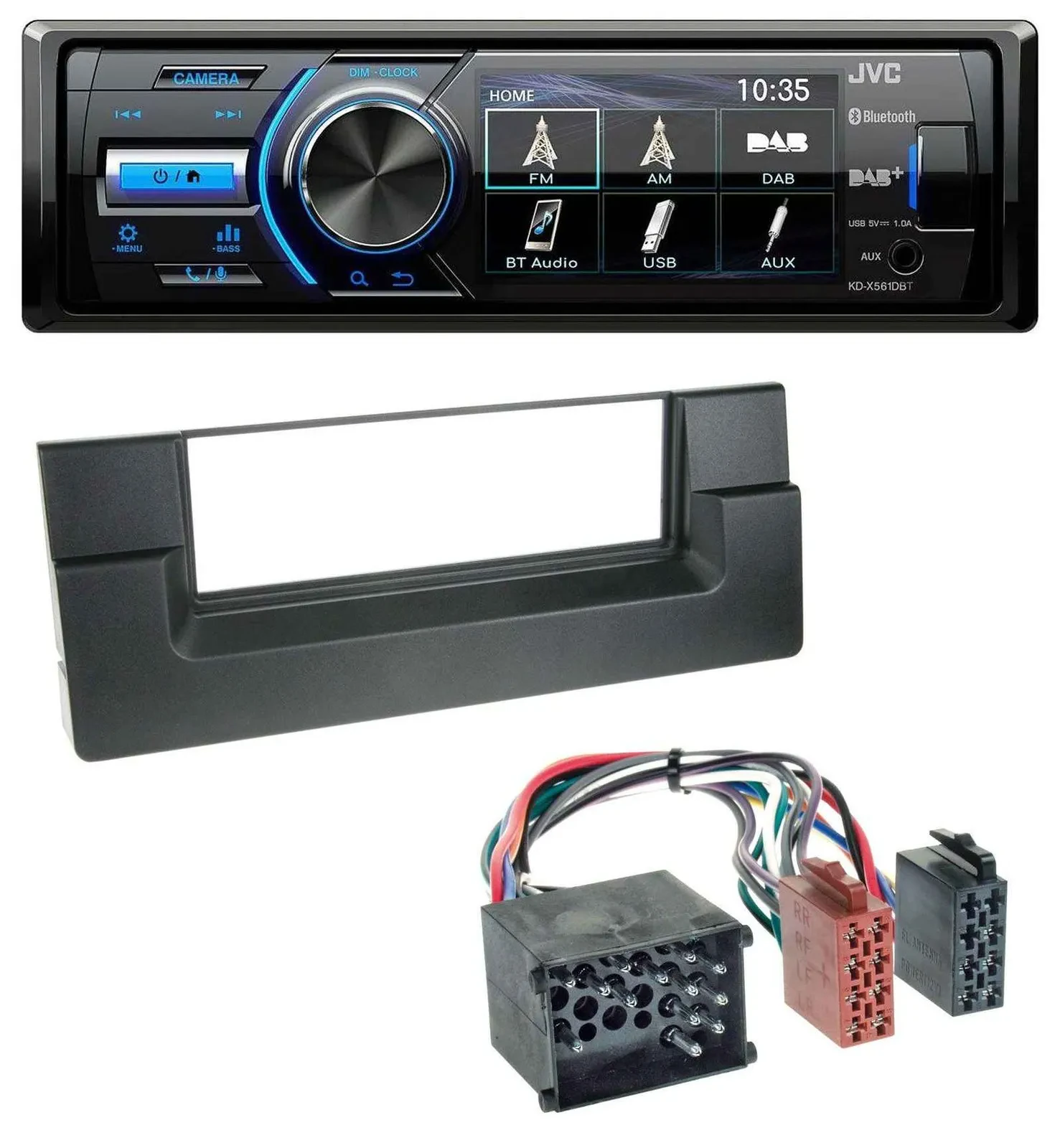 JVC Bluetooth MP3 USB DAB Autoradio für BMW 5er (E39) X5 (E53) Rundpin