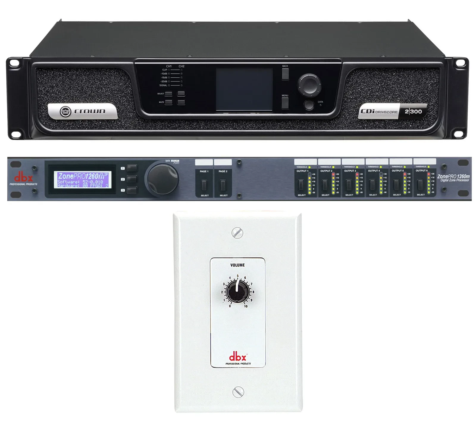 Crown CDI2300 CDI 2 x 300 Watt 70V Commercial Amplifier+Processor+Wall Control