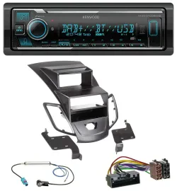 Kenwood Bluetooth MP3 DAB USB Autoradio für Ford Fiesta 10-17 Display schwarz