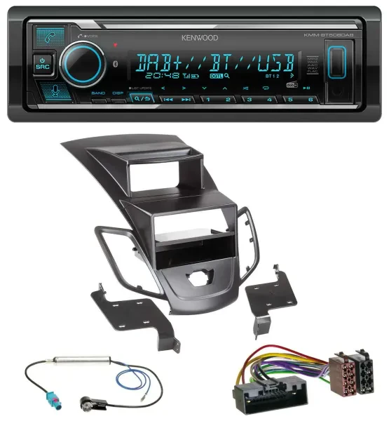 Kenwood Bluetooth MP3 DAB USB Autoradio für Ford Fiesta 10-17 Display schwarz