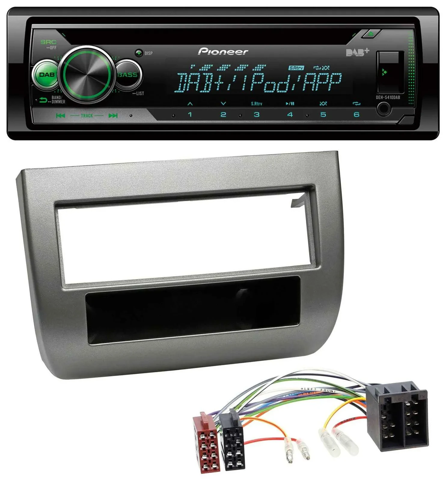 Автомагнитола Pioneer USB MP3 DAB AUX CD для Lancia Y (843, 2003–2011) антрацит