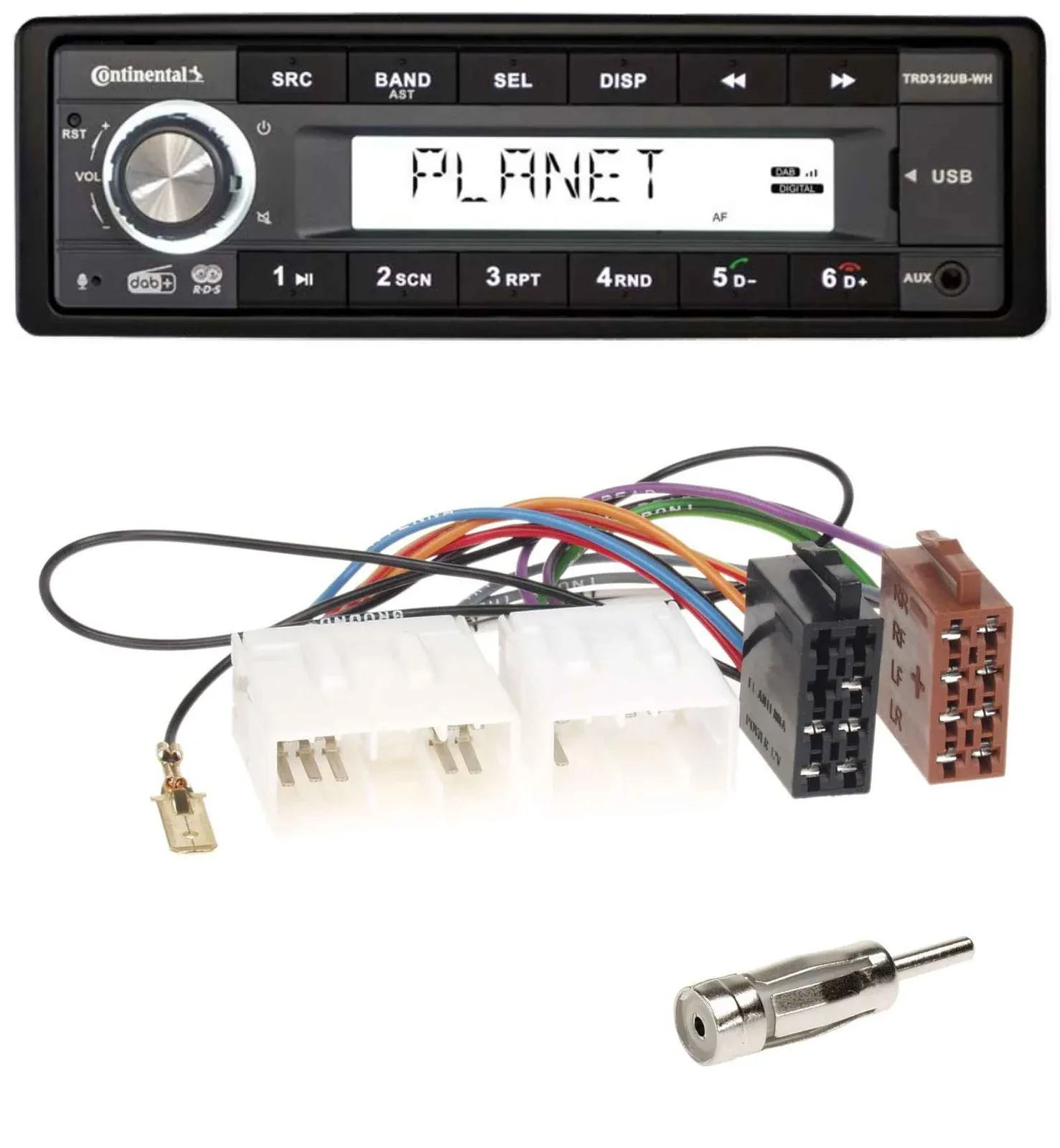 Continental USB 1DIN AUX DAB MP3 Autoradio für Mazda MX-5 (1989-2000)