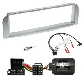 Einbauset Lenkradadapter DIN Autoradio für Alfa 147 GT silbergrau