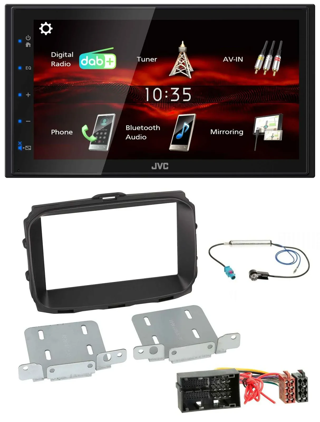 JVC USB Bluetooth MP3 DAB 2DIN Autoradio für Alfa Giulietta 940 Facelift ab 2013