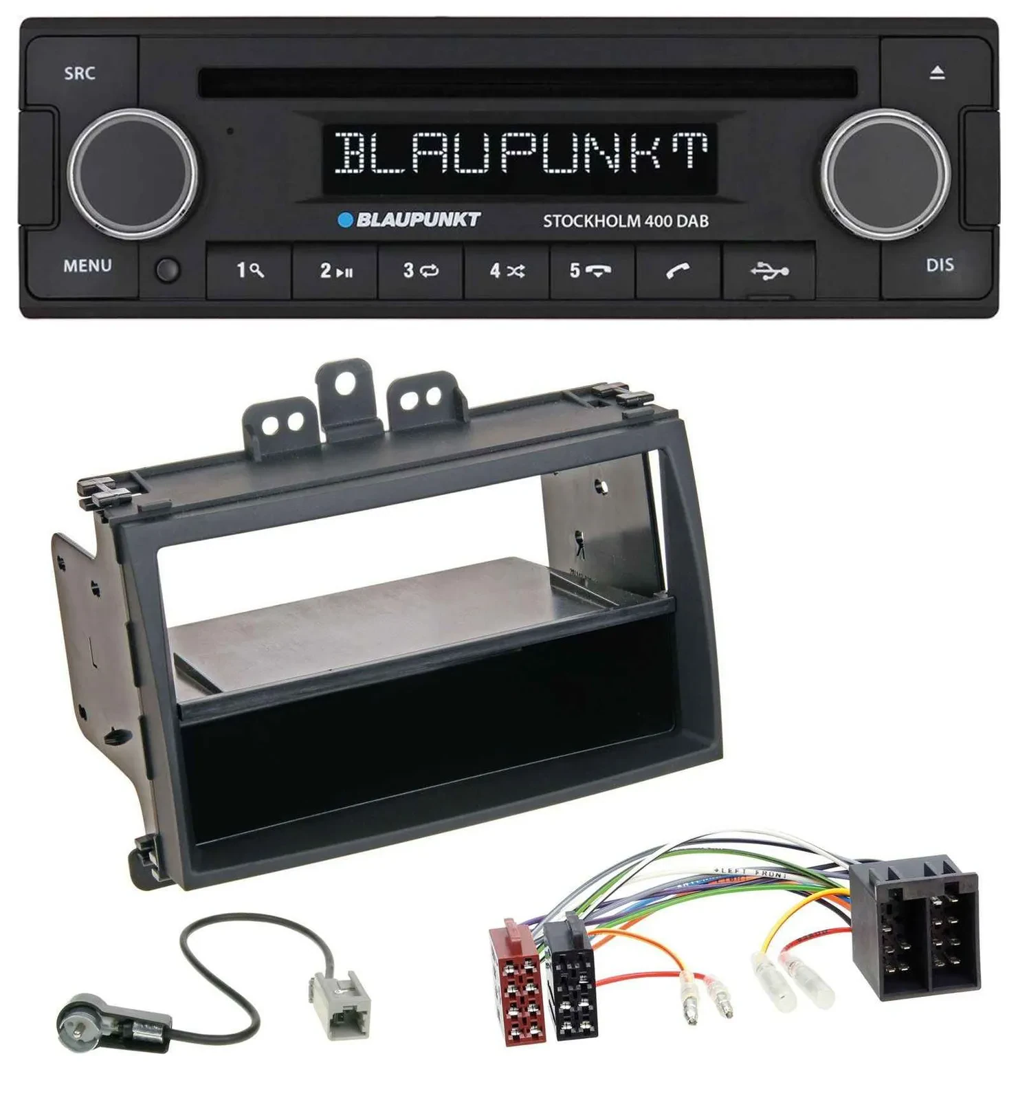 Автомагнитола для Hyundai i20 2008–2011 Blaupunkt MP3, Bluetooth, DAB, CD, USB Rubber-Touch