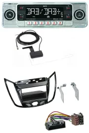 Dietz Bluetooth USB MP3 DAB Autoradio für Ford C-Max Kuga Klavierlack schwarz