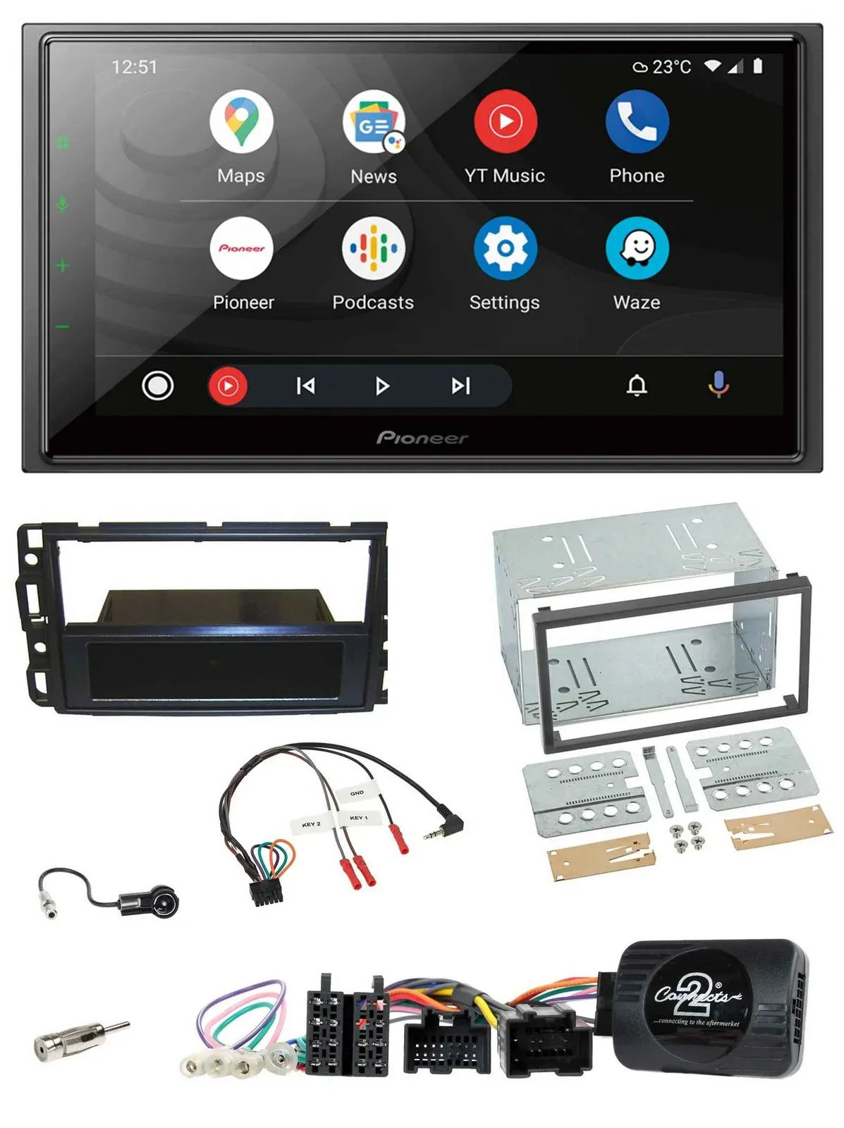 Автомагнитола Pioneer 2DIN, DAB, Bluetooth, USB, для Cadillac BLS (2006–2010), поддержка управления с руля