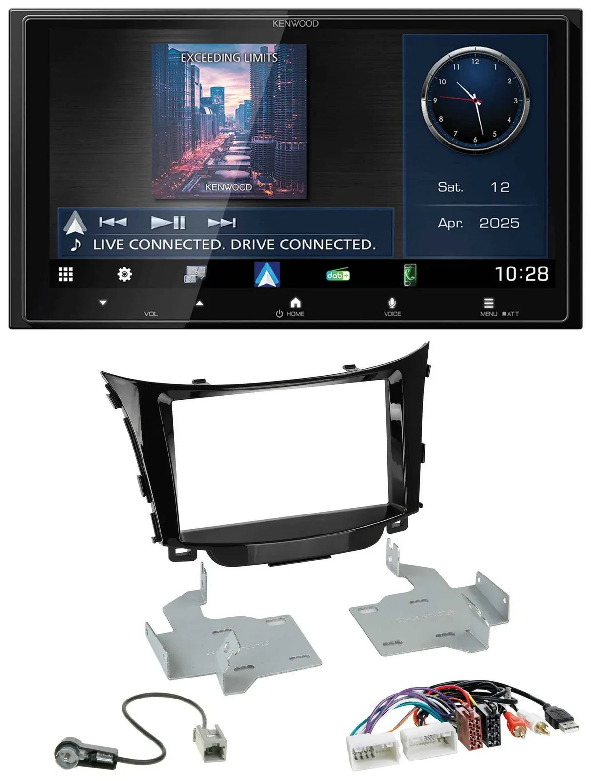 Kenwood Bluetooth 2DIN USB DAB MP3 Autoradio für Hyundai i30 ab 2012 AUX USB