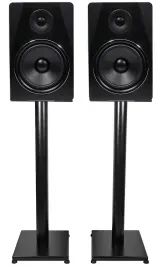 Pair Rockville APM8B 8" 500 Watt Powered USB Studio Monitor Speakers+29" Stands